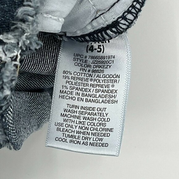 Jordache Bib Overall Shorts Blue Denim Girls Size XS 4-5 Summer - Picture 10 of 11